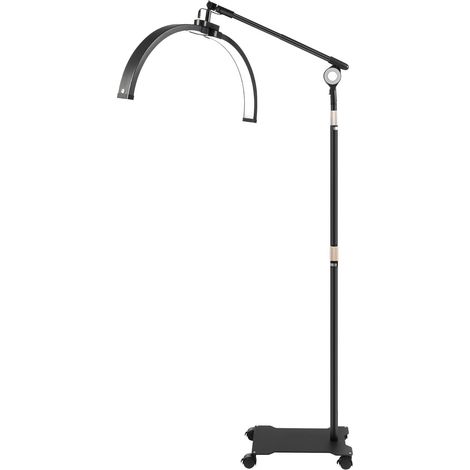Lampe LED demi-lune debout, lampe de beauté debout, Lampadaire, lampe demi-lune avec support de téléphone et télécommande, 7 températures de couleur, tête de lumière rotative à 350 °, 2000 lm (1/5)