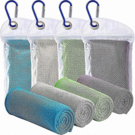 Serviettes rafraîchissantes en microfibre douce - Lot de 4, 90x30 cm, respirantes et à séchage rapide pour fitness, running et extérieur (1/5)