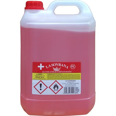 ALCOOL DENATURATO 99,9 CERTIFICATO 5 L LA SOVRANA- ITALCHIMICI- 3,0 pz