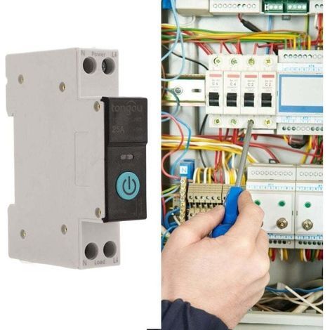 Interruttore Magnetotermico su Guida DIN, Interruttore WiFi Intelligente con Telecomando per Telefono Portatile senza Filo, 3 Modalit脿 di Sincronizzazione Funzionali per Elettrodomestici, Adatto per l (1/4)