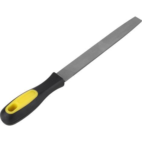 8-Zoll-Flachfeile, glatte Klinge mit Griff, Feilenschärfwerkzeug, Metallbearbeitung (1/5)