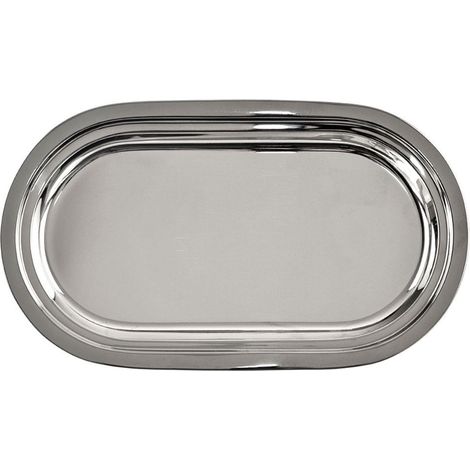 Serviertablett aus Stahl, ovale Platte, Sandwichplatte, Snackplatte, 33 x 19 (1/4)