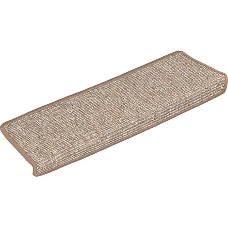 vidaXL Stair Mats 15 pcs 65x21x4 cm Light Brown Rectangular Edge (1/5)