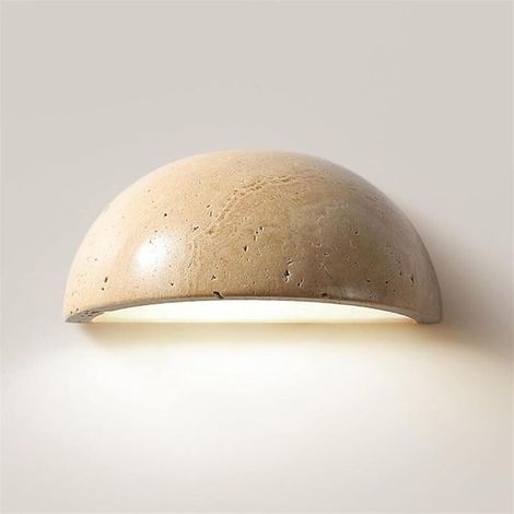 Applique murale en pierre naturelle, lampe murale moderne en marbre demi-lune, applique murale noire style milieu du siècle pour chambre, table de chevet, cuisine, couloir, entrée (1/5)