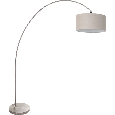 Mexlite - lampada da terra - Solva - acciaio - lino metallo -