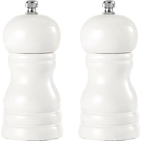 Manuelle Pfeffermühle aus Massivholz, Gewürzflasche, PU-Lackierung, weiße Pfeffermühle
