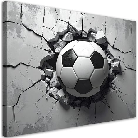 Leinwandbild Ball gegen eine Betonwand schwarz-weiß 60x40 (1/5)