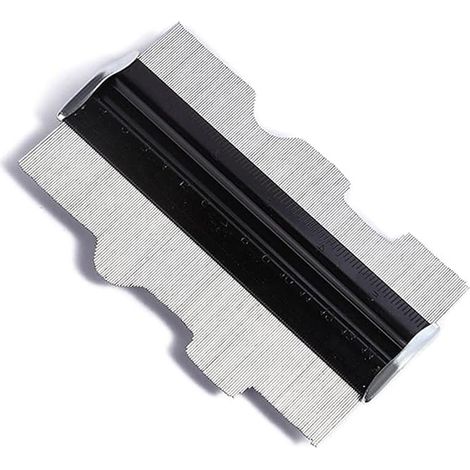 Calibrador de contornos de 6 pulgadas, calibrador de perfiles metálicos, duplicador de formas, herramienta de precisión, duplicador de contornos multifuncional, negro (1/5)