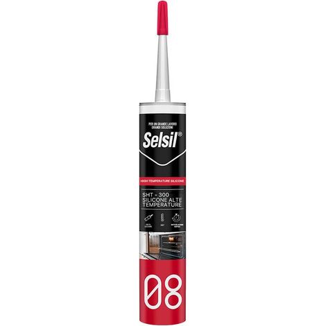SILICONE ACETICO ALTA TEMPERATURA 'SNH' rosso ml 300 - (ral 3024)