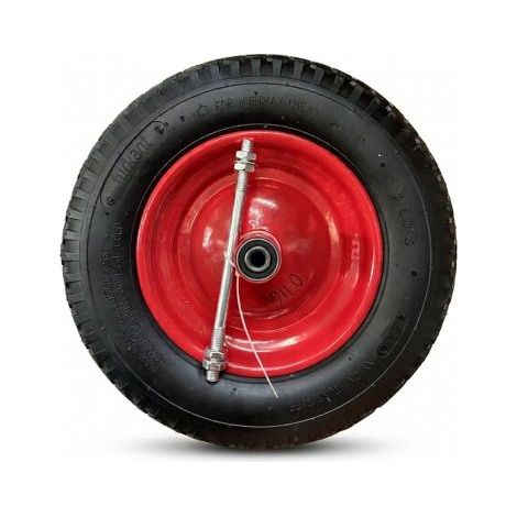 RUOTA PNEUMATICA PER CARRIOLA CON ASSE CM 15 E CUSCINETTI D 350X8 CM (07164)