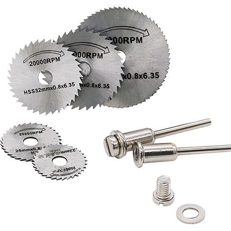 Saw Blade - HSS Circular Cutting Discs - For Rotary Tools - 22 mm 25 mm 32 mm 35 mm 44 mm Diameter - 6 35 mm Arbor - 7 Pcs Set (1/5)