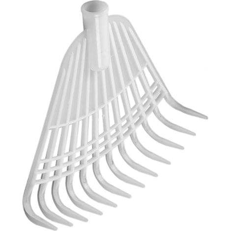 Râteau de Jardin en Plastique Blanc PP pour Nettoyage du Jardin Usage Extérieur pour Cour et Zone Ouverte, Adapté au Ramassage des Débris, sans Manche (1/5)
