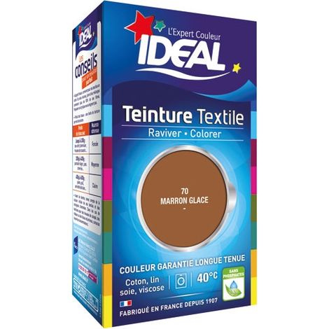 Teinture grand teint liquide 40ml marron glacé – Spécial machine à laver – Pour tissus jusqu'à 500g – Résultat durable et intense – Ideal