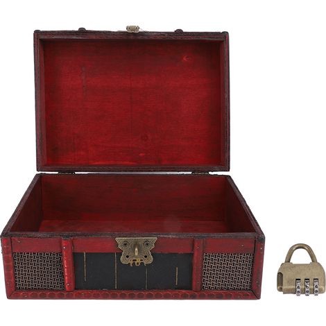 Boîte de rangement vintage décorative en panneau de fibres, coffre à bijoux pour bracelets, boucles d'oreilles et pendentifs (1/5)