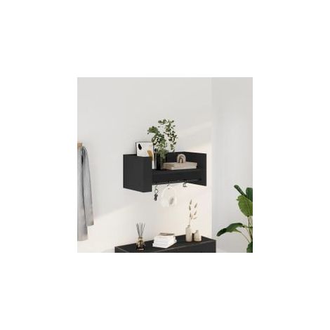 Étagère murale noir 70,5x35x30,5 bois d'ingénierie (1/5)