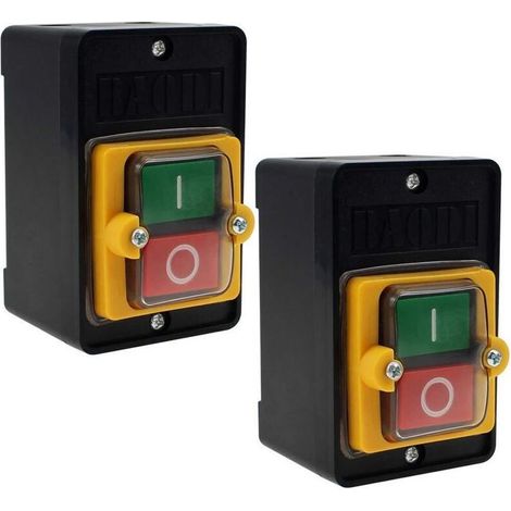 Interrupteur À Bouton-Poussoir - 220 V 380 V 10 A - Pour Machines Textiles Et Équipements Mécaniques - 2 Pièces (1/4)