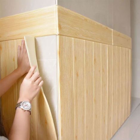 Pannelli 3D Autoadesivi in PE 70X70cm LEGNO CHIARO , isolanti, idrorepellenti, economici