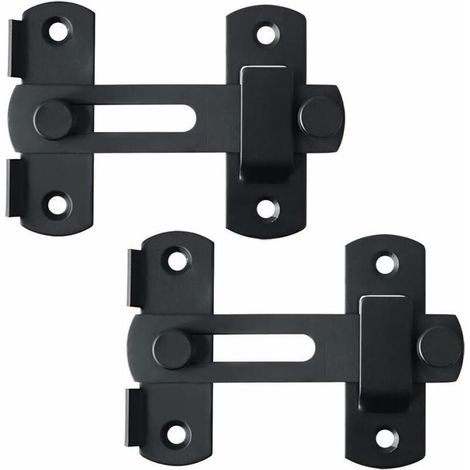 Pestillo y cerrojo, cerradura para puerta corredera, cerradura para puerta, pestillo giratorio, pestillo de barra con tornillos para puertas, ventanas, armarios y jardines, acero inoxidable negro mate
