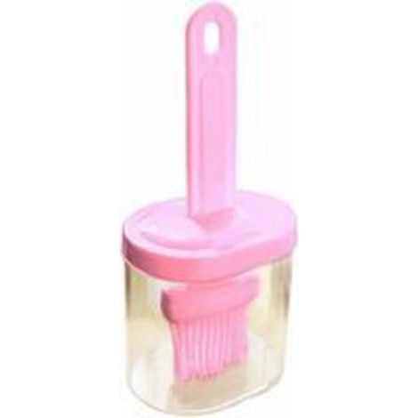 Brosse pour bouteille d'huile en silicone, brosse pour bouteille d'huile, brosse portable en silicone, distributeur d'huile, brosse à badigeonner pour la cuisson du barbecue(rose) (1/4)
