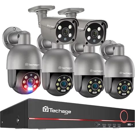 Système de caméra de sécurité, résolution 5MP, accès à distance, 8CH NVR 6 Caméra A, Aucun-b (1/2)