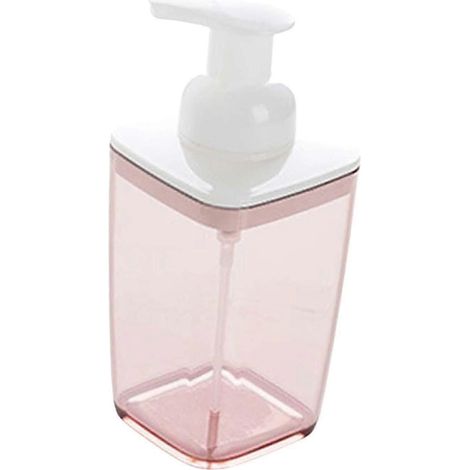 Savon liquide pour les mains rechargeable en flacon pompe, mousse riche, transparent, 420 ml, pour le nettoyage du visage, idéal pour le plan de travail, la cuisine ou la salle de bain.-pink (1/5)