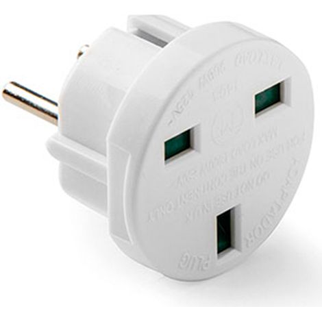 Adaptateur Européen - Anglais, 7,2a 250 V, Blanc