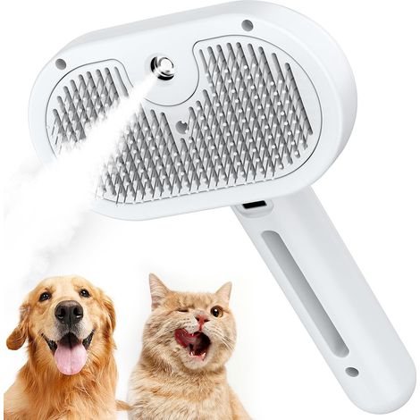 Peigne pour chat à vaporiser, peigne vapeur autonettoyant pour chien, facile à nettoyer, élimine les poils morts. (1/5)