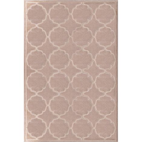 Tapis extérieur kilim 140x200 beige rectangle KUMA