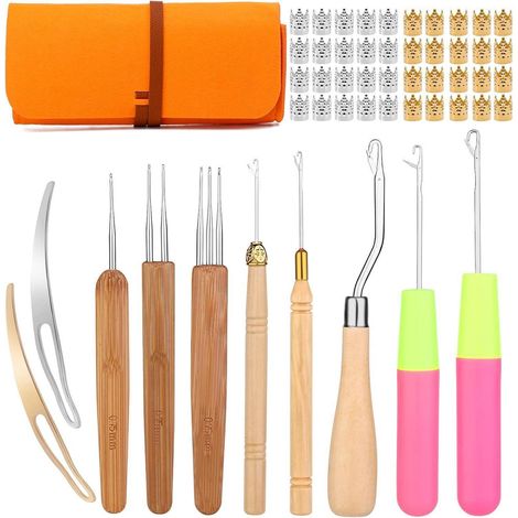 Dreadlock Häkelnadel Set mit 8 Werkzeugen und Etui (1/5)