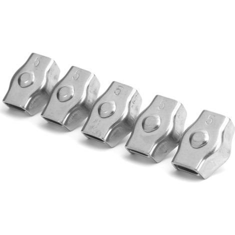 Lot de 5 serre-câbles Simplex en acier inoxydable pour la fixation de matériel marin destiné aux machines forestières, 5 mm / 0,2 po (1/5)