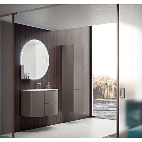 Mobile Bagno Eden120 cm SospesoGrigio Talpa Base 2 cassetti e 2 ante - Lavabo in Resina (1/5)