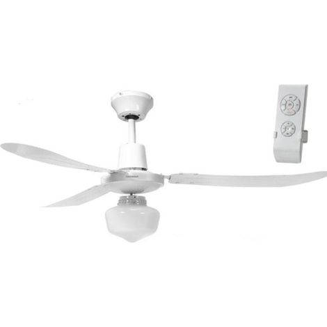 TRADE SHOP - Ventilatore Da Soffitto Reversibile Con Lampadario Telecomando Integrato 70 Watt -