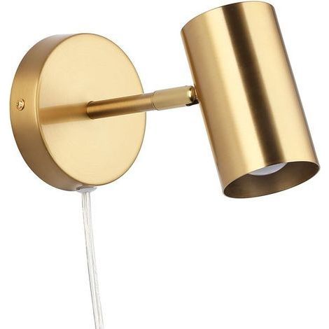 Applique murale d'intérieur orientable avec abat-jour ajustable en aluminium, câble de 1,4 m équipé d’un interrupteur intégré, compatible avec une ampoule E27 – modèle Barcelona LED (1/5)
