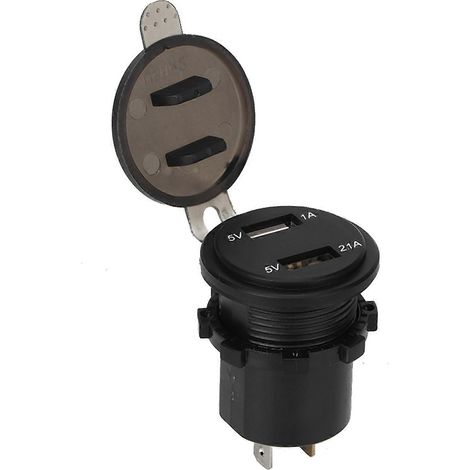 5V/1A 5V/2,1A Dual-USB-Anschlüsse Kfz-Ladegerät Spannungsanzeige Digitales Voltmeter Fahrzeug IP66 Wasserdicht R