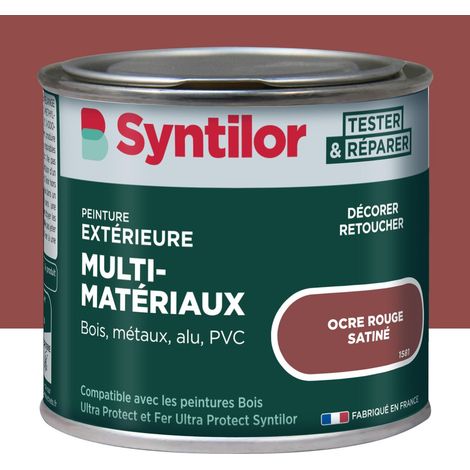SYNTILOR Peinture exterieure bois, aluminium, pvc . SYNTILOR ocre rouge satine 125ml (1/5)