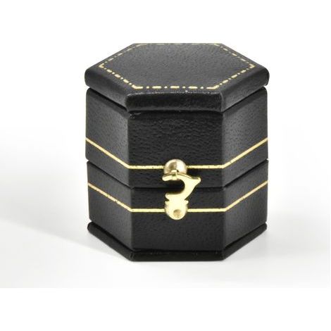 Boîte à bagues vintage bijoux présentoir organisateur boîte sortie en cuir PU(noir) (1/5)