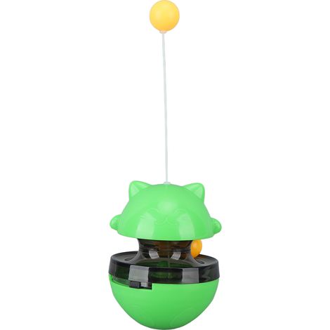 Distributeur de friandises pour chat, jouet distributeur de nourriture pour chat, balle interactive, puzzle pour chatons, jouet d'alimentation vert (1/5)