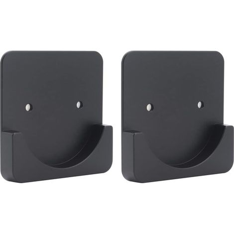 Support tringle à rideau sans perçage – Acrylique noir – Capacité jusqu'à 25 livres – Compatible tringles jusqu'à 60 mm – Lot de 2
