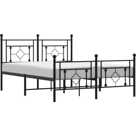 Maison Exclusive - Cadre de lit métal sans matelas avec pied de lit noir 135x190cm (1/5)