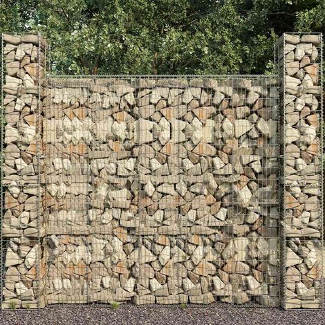vidaXL Cestas de muro de gaviones 3 uds acero galvanizado 25x25x197cm (1/5)