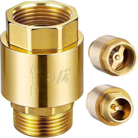 Clapet Anti Retour 3/4 pouce en Laiton, Filetage Mâle Vers Femelle  Clapets de non-retour 3/4 pouce AG à IG étanche pour Pompe, Jardin, Machine à Laver, Tonneau, Conduite d’eau, Chauffe-eau (1/5)