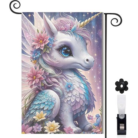 Drapeau de jardin décoration extérieure toile lavable double face 30 x 45 cm pour jardin maison (1/5)