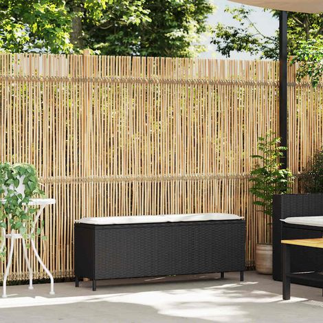 Maison Exclusive - Gartenbank mit Kissen Schwarz 110x30x40,5 cm P