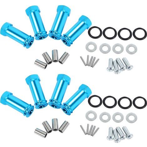8X Aluminium 12MM Hex Hub 24mm Adaptateur Extension Roue Spacer Widener pour Pièces de Mise à Niveau 1/18 A959 Fit Voiture RC A949 A969 A979 (1/2)