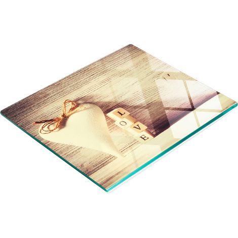Pannello decorativo multifunzionale da cucina in vetro temperato con scritta "Love" 60x52 cm (1/5)