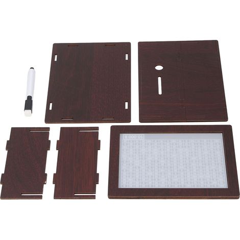Tirelire en bois avec compteur, tirelire défi de 10 000 en pièces, rangement d'argent, décor marron foncé pour tous les âges (1/5)