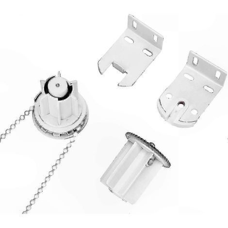 Kit de réparation robuste pour stores enrouleurs, comprenant des composants mécaniques de 25 mm, une chaîne et un support métallique, durable. (1/4)