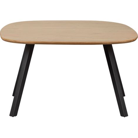 Table à manger en chêne FSC pieds métal noir 130x130cm TAURO (1/5)