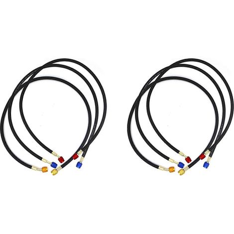 Ensemble de 6 tuyaux de charge R410A 1/4 pouce SAE pour climatisation et CVC (compatibles R410A, R22 et R134A). (1/5)