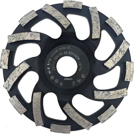 Disque diamant pour meuleuse 125mm – Meule à béton à double rangée – Pour polissage et nettoyage béton, marbre, granit – Utilisation humide et sèche (1/5)